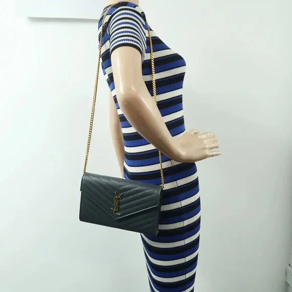 SAINT LAURENT Envelope Grey Leather Shoulder Bag 1108-011625 - Picture 12 of 12